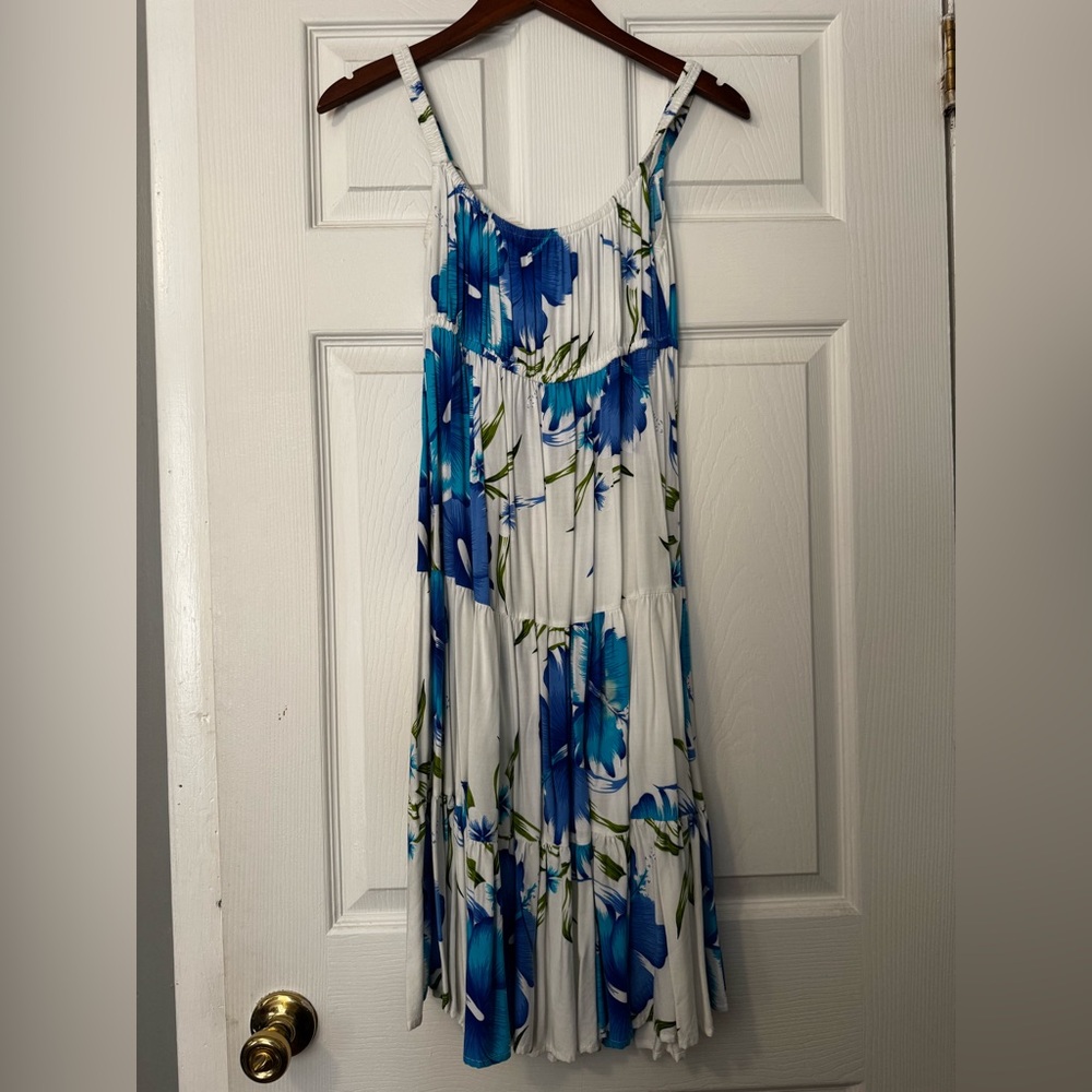 Floral Blue and White Women's Dress